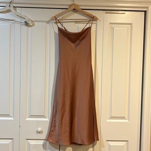 Show Me Your Mumu Verona Cowl Neck Dress XS Copper